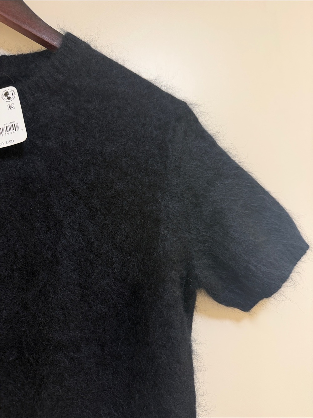 Free People Belle Brushed Cashmere Tee Black NWT small - Picture 5 of 8